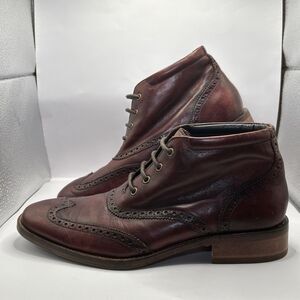 Cole Haan Liam Chukka Wingtip Leather Ankle Dress Shoes Brown Mens 8 EXCELLENT